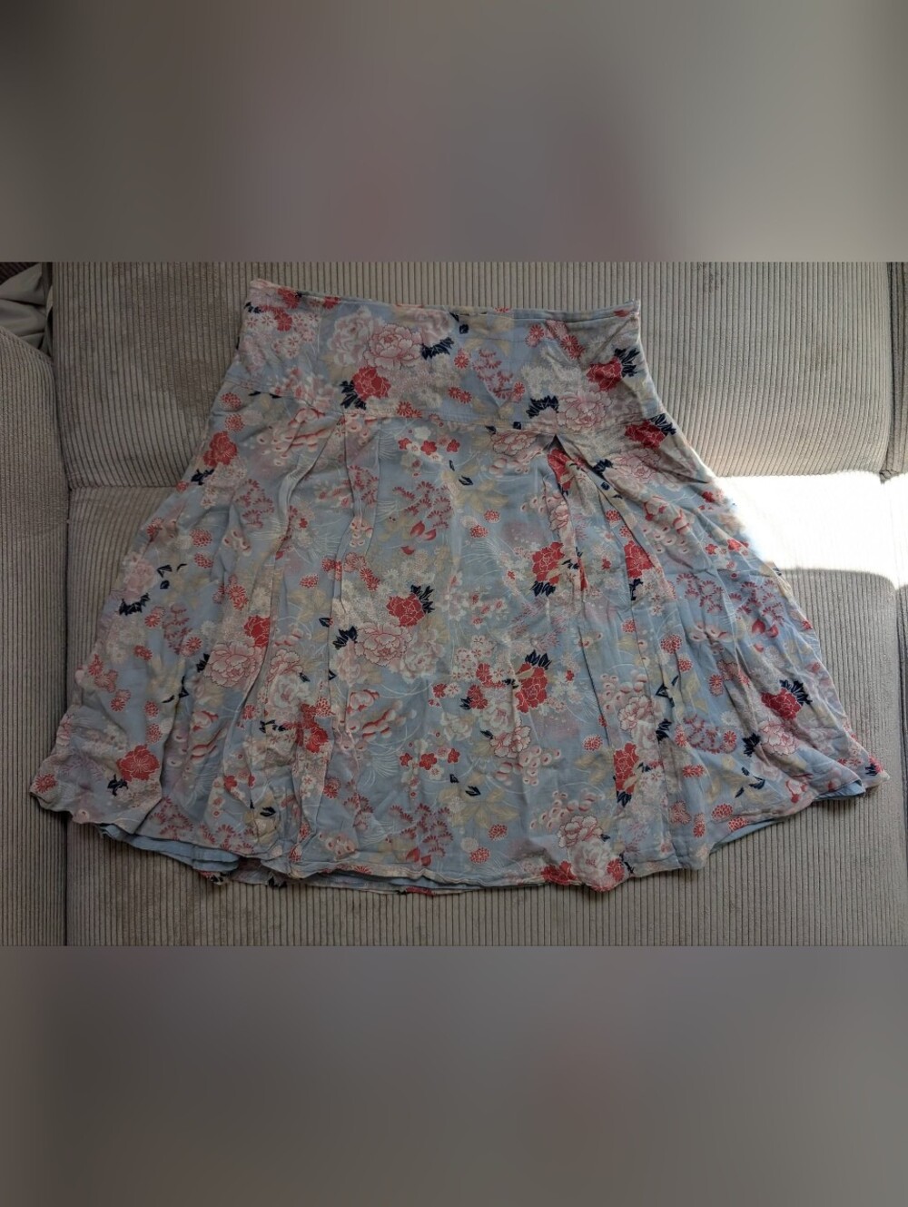 American Eagle Outfitters Light Blue Floral Pleated Skirt From 2003